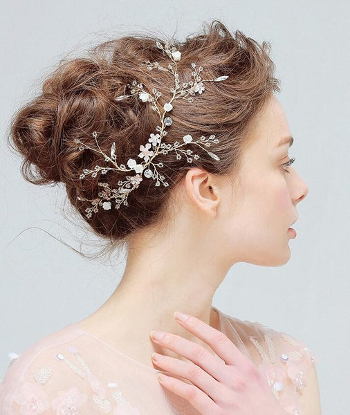 Crystals Wedding Headpiece Rhinestones Flower Bridal Hairpin Chuck Jewelry