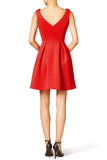 Curved V-neck Satin Red Homecoming Dresses 2020 Mini Gown
