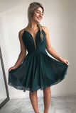 dark-green-chiffon-party-gown-with-plunging-neckline