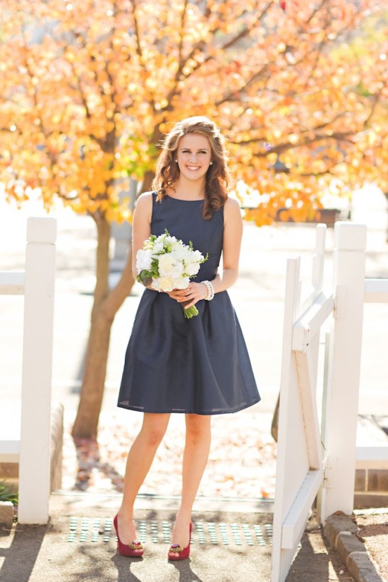 dark-navy-bridesmaid-dress-short-wedding-party-gown-simple-1