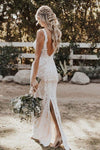 deep-v-neck-lace-boho-wedding-dress-with-cut-hem-1