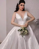    deep-v-neck-satin-bride-dress-with-beaded-tulle-skirt-2