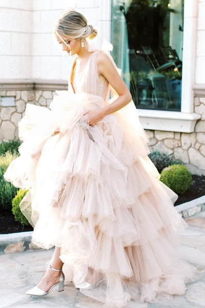 deep-v-neck-wedding-dress-with-layers-tulle-skirt-1