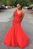 deep-v-neckline-beaded-long-prom-gowns-with-tulle-skirt