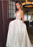 deep-v-neckline-sequin-wedding-dresses-with-open-back