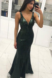 deep-v-neckline-sequins-dark-green-formal-dresses-near-me