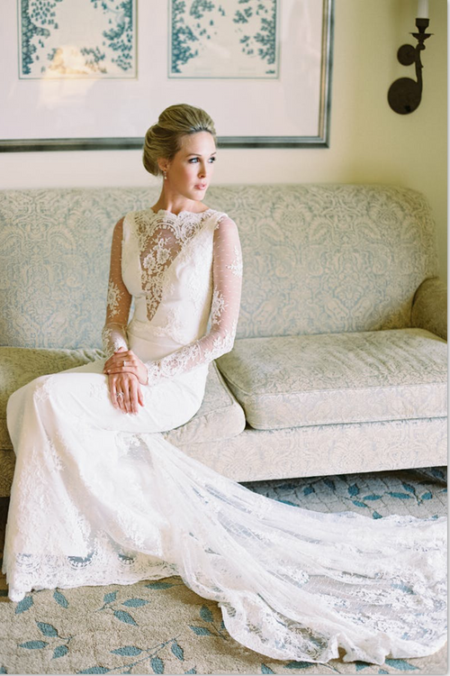 dotted-lace-long-sleeves-wedding-gown-dresses-with-illusion-neckline