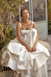 Double Straps Satin Simple Bride Dress Wedding 2020