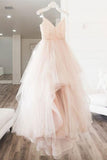 dusty-pink-tulle-ball-gown-wedding-dresses-with-double-straps-1