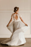 dusty-tulle-lace-short-sleeves-bridal-gown-with-sash-1