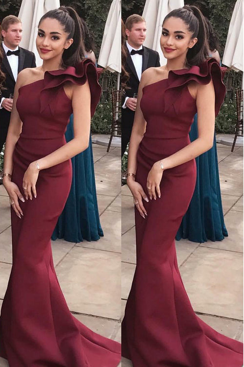 elegant-satin-burgundy-mermaid-prom-dresses-with-one-shoulder