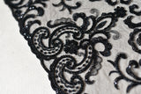 Embroidery Beaded Black Lace Fabric for Dress Handmade Diy Material