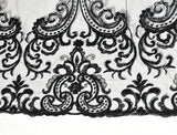 Embroidery Beaded Black Lace Fabric for Dress Handmade Diy Material