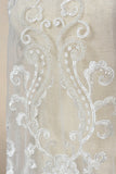 Embroidery Beaded Ivory Lace Fabric for Dress Handmade Diy Material