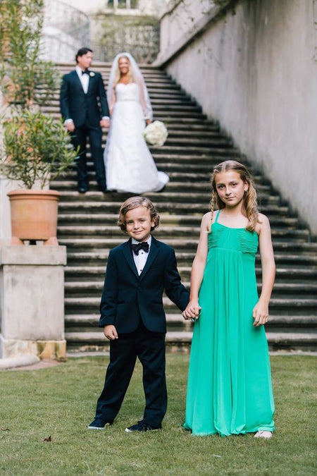 Rose-gold Sequin Flower Girl Dress with Tulle Skirt