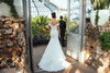 Fold Off-the-shoulder Mermaid Wedding Dress Satin Train