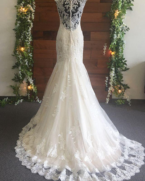 fit-flare-classic-lace-wedding-dresses-with-v-neckline-1