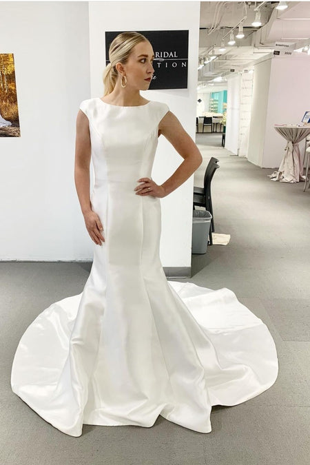 Square Neck Simple Mermaid Wedding Gown 2020