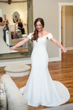fit-flare-simple-bridal-dress-with-off-the-shoulder