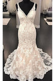 fit&flare-v-neck-wedding-dress-lace-beaded-backless