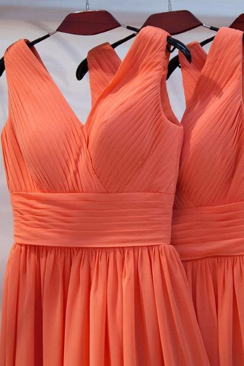 floor-length-chiffon-orange-bridesmaid-dresses-v-neckline-1