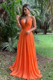 floor-length-orange-chiffon-prom-dresses-pleated-skirt-1