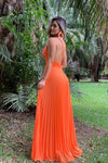 floor-length-orange-chiffon-prom-dresses-pleated-skirt