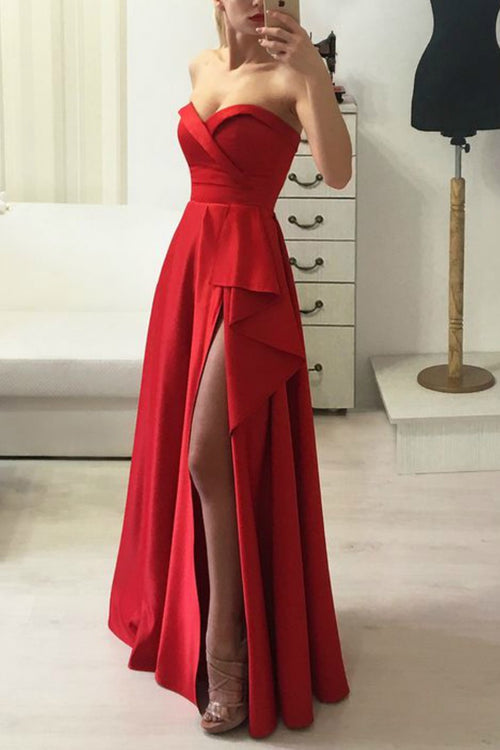 floor-length-red-satin-prom-gown-dress-with-ruffled-slit-side