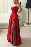 floor-length-red-satin-prom-gown-dress-with-ruffled-slit-side