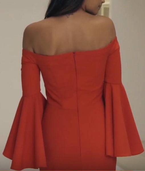 floor-length-satin-orange-red-evening-gown-flare-sleeves-1