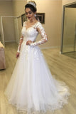 floral-lace-long-sleeves-bride-gown-with-tulle-skirt