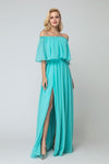 flounced-off-the-shoulder-bridesmaid-chiffon-dresses-with-side-slit