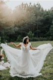 flounced-v-neck-tulle-bridal-dresses-2022-spring