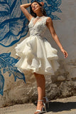 flower-lace-short-wedding-dress-with-organza-skirt