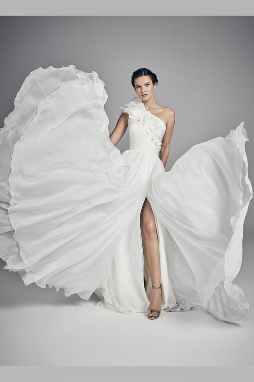 flower-single-shoulder-summer-wedding-dress-with-slit-side