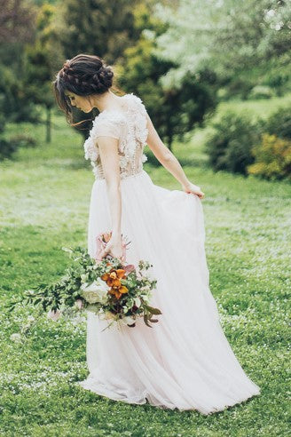 flowers-sheer-lace-boho-wedding-dress-with-tulle-skirt