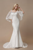 flutter-sleeves-mermaid-lace-bridal-dresses-with-pearls-neckline