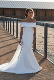 fold-off-the-shoulder-satin-mermaid-wedding-dresses-simple-1