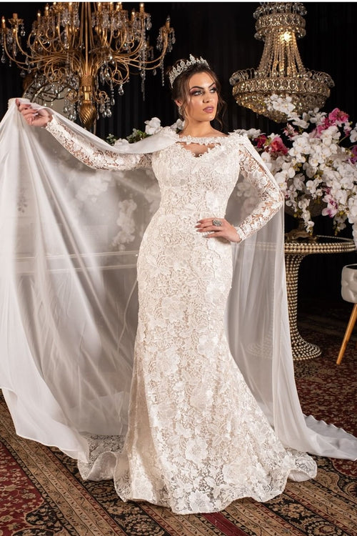full-hollow-lace-wedding-gowns-with-long-chiffon-shawl