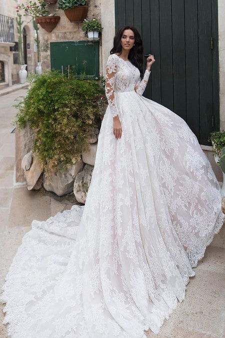 Tulle Tea-length Bridal Dress with Sheer Lace Bodice
