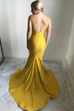 ginger-yellow-mermaid-evening-dress-plunging-v-neckline-1