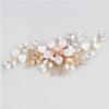 Gold Leaf Hairpiece Crystals Wedding Hair Comb