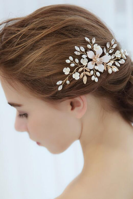 Crystals Wedding Headpiece Rhinestones Flower Bridal Hairpin Chuck Jewelry