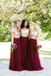 gold-sequin-two-piece-burgundy-bridesmaid-dresses-tulle-skirt-1