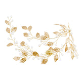 Gold Wedding Hair Clip Accessories Leaf and Pearls Bridal Headpiece