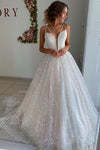 gorgeous-lace-bridal-gown-with-plunging-neckline