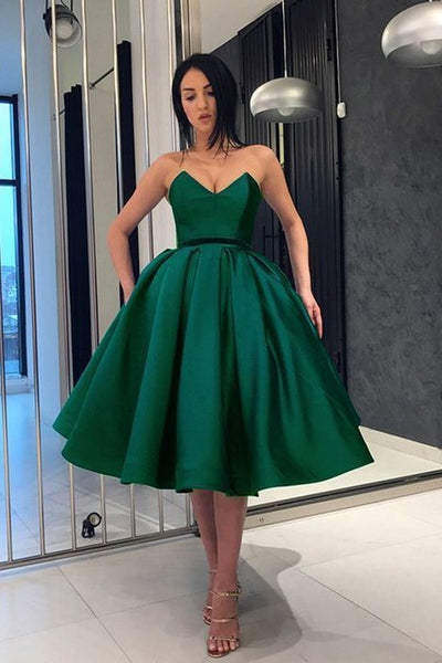 green-satin-short-prom-dresses-with-plunging-sweetheart