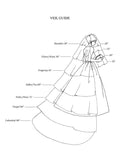 Scalloped Lace Trim Wedding Veils 2 Layers Tulle