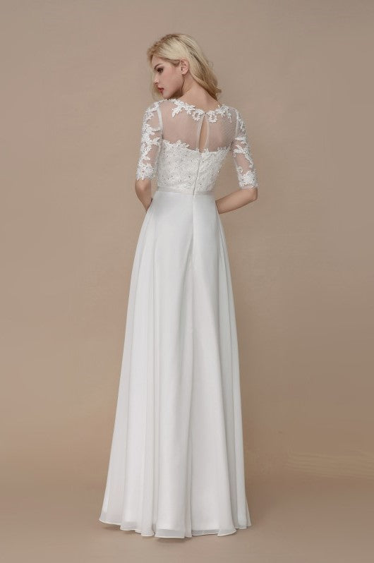half-sleeves-lace-beach-bridal-dress-with-chiffon-skirt-1
