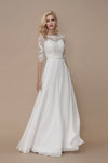 half-sleeves-lace-beach-bridal-dress-with-chiffon-skirt